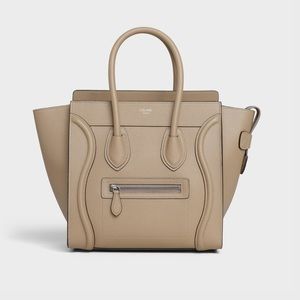 CELINE MINI LUGGAGE HANDBAG IN DRUMMED CALFSKIN